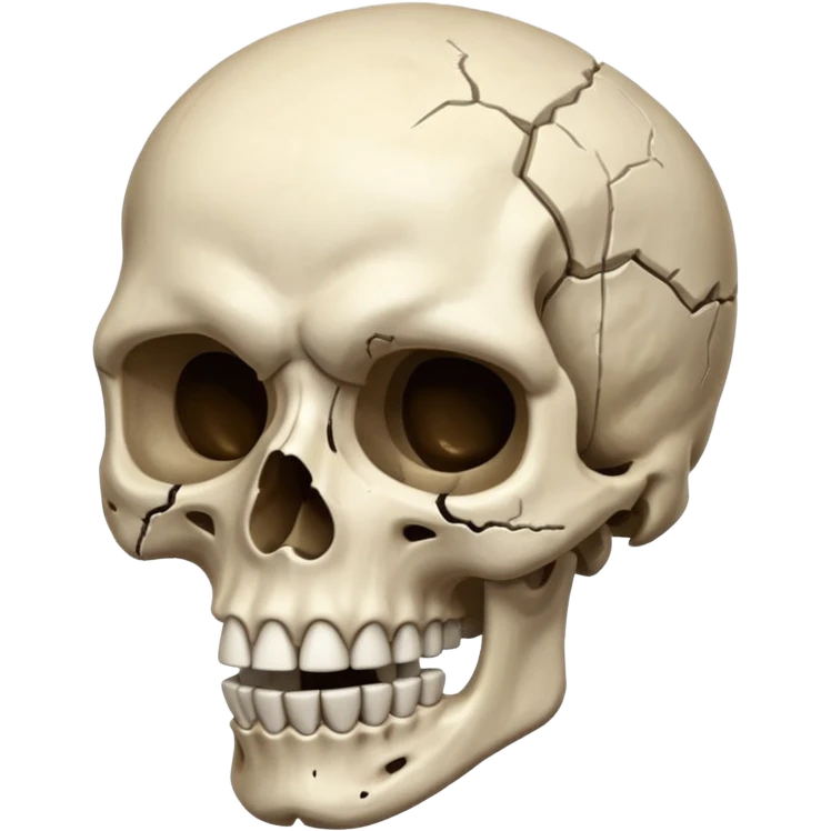 Skeleton head breaking egoistic emoji