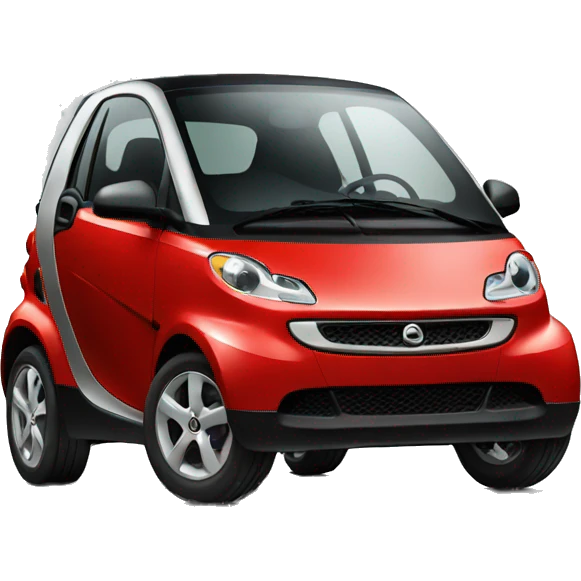 Red Smart car front cartoon emoji
