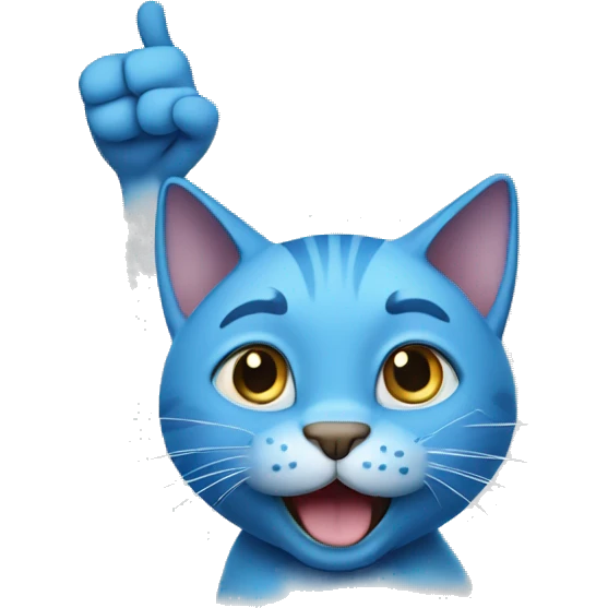 Blue cat thumbs up emoji