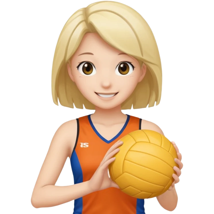 volleyball player, anime girl, with volleyball ball emoji