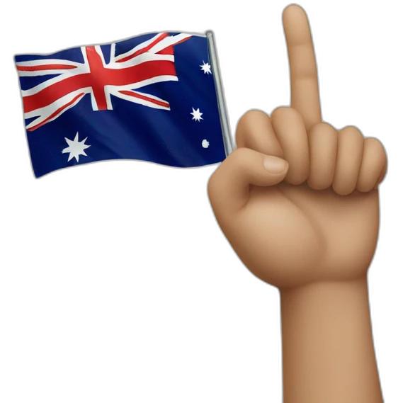 W hand over the Australian flag emoji