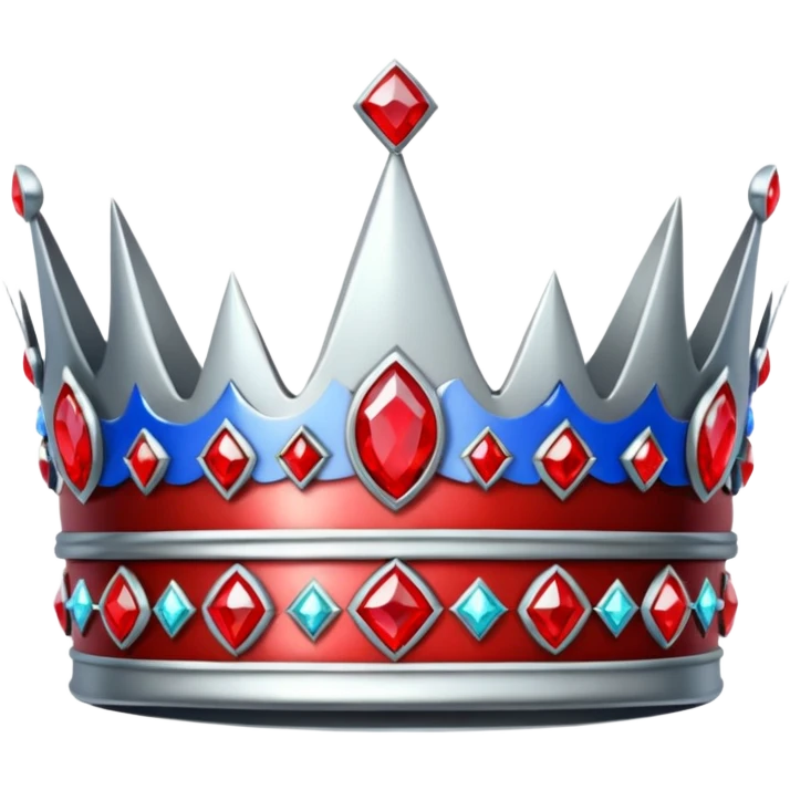 sliver crown with red gems more gems emoji