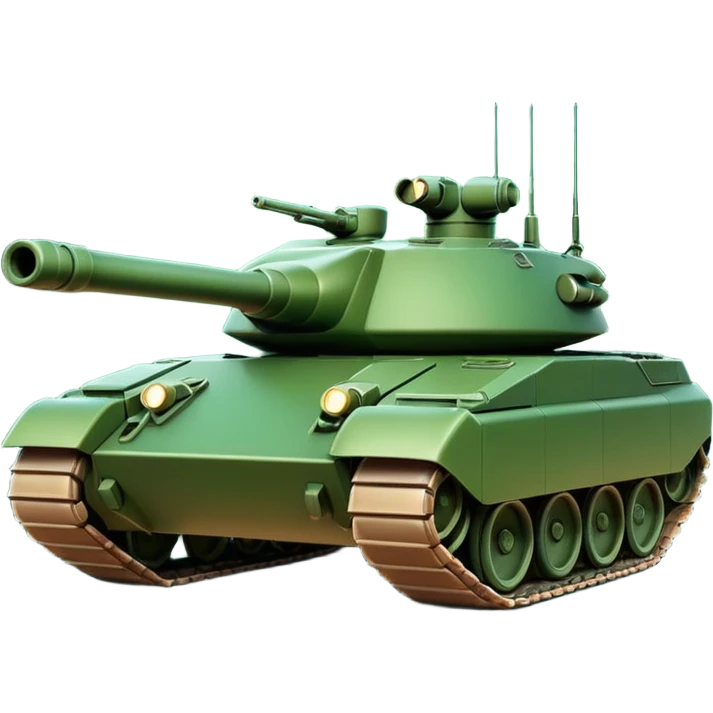 futuristic military tank 2025, modern and friendly, soft gradients, apple style emoji emoji