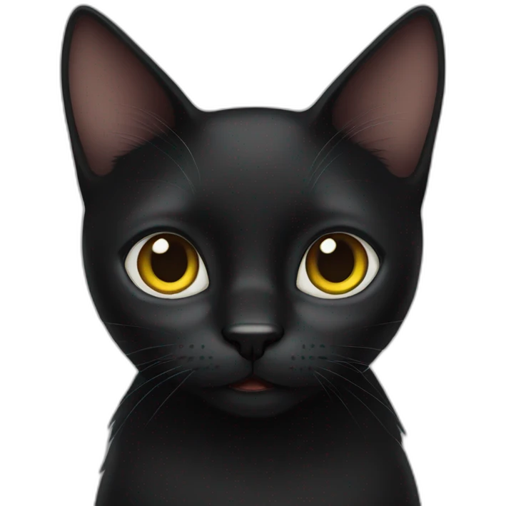 Black cat hear eyes emoji
