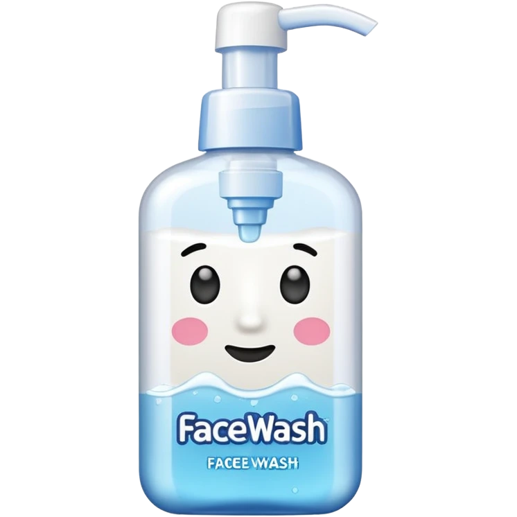nettoyant visage avec ecriture "nettoyant visage" emoji