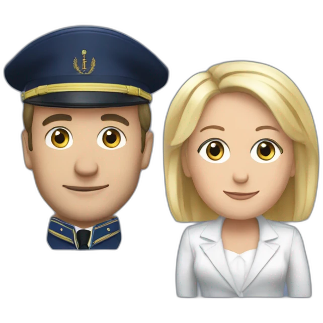 macron on marine le pen emoji