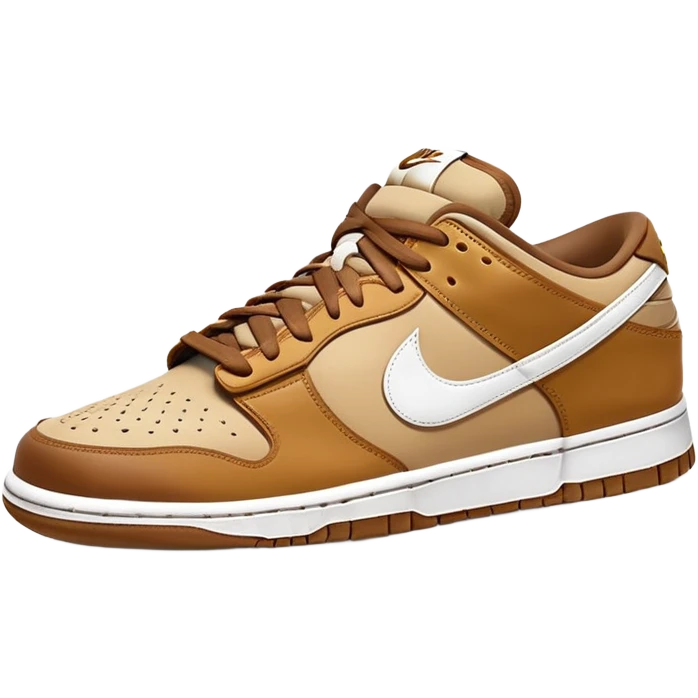 Nike Dunk Low Curry, beige and brown tones with tan accents, basketball sneaker emoji
