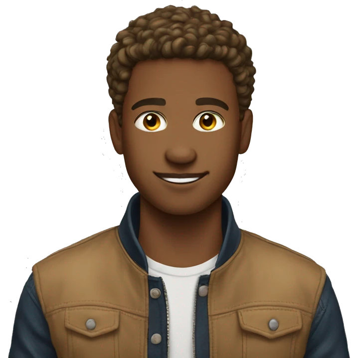 handsome boy middle cut hair lightskinned emoji