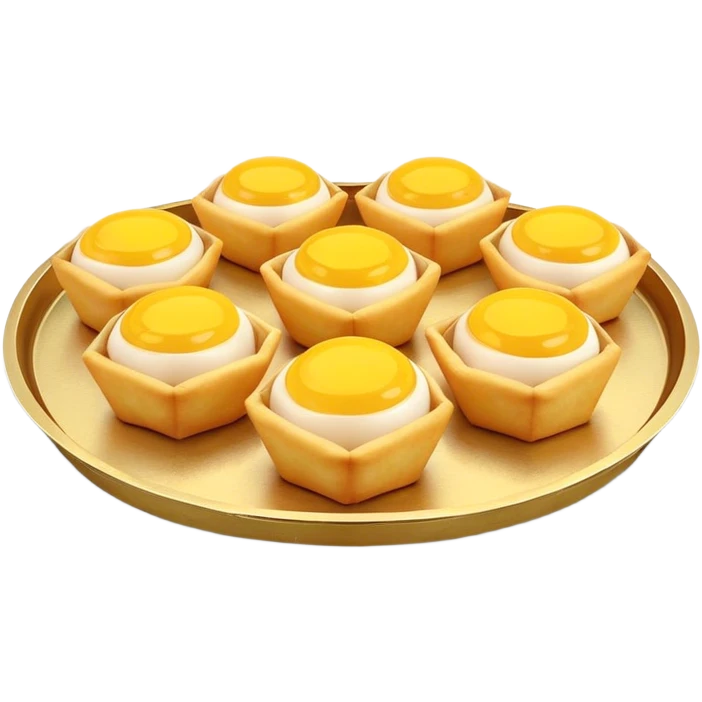 3D rendered authentic Hong Kong egg puffs (港式鸡蛋仔) on a street food tray, traditional hexagonal bubble shape, golden color, hyper-realistic texture, glossy finish, street food presentation emoji