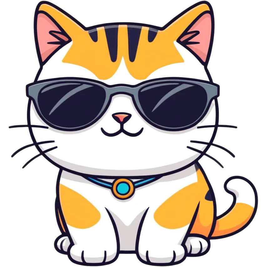 Cat with sunglasses emoji