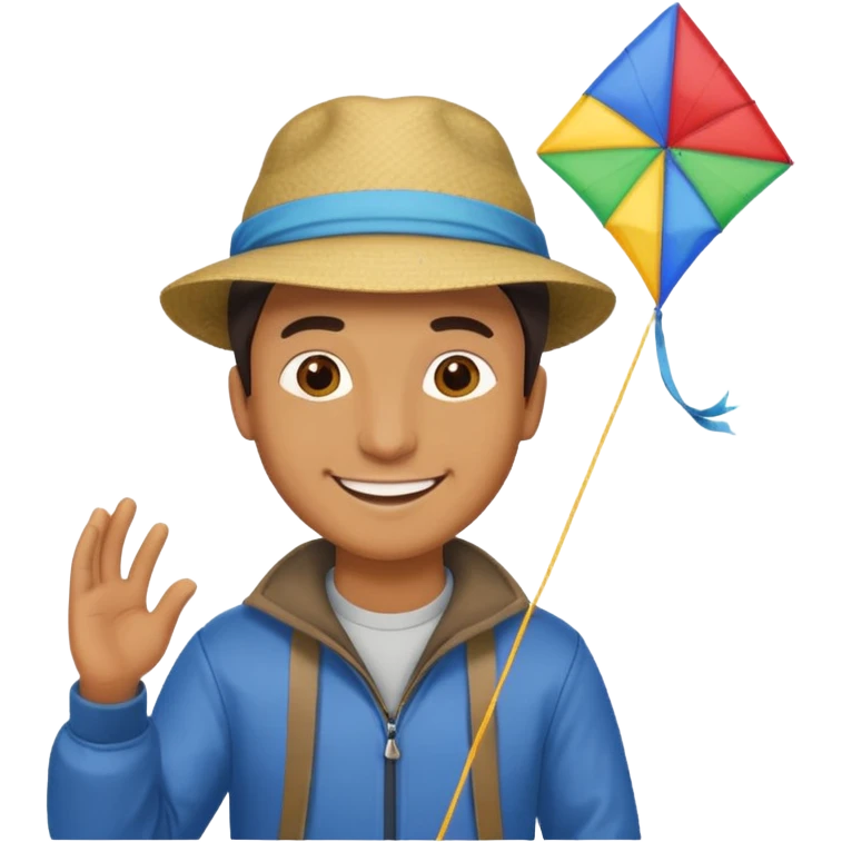 man holding kite emoji