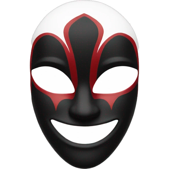 mask jester red black and white emoji
