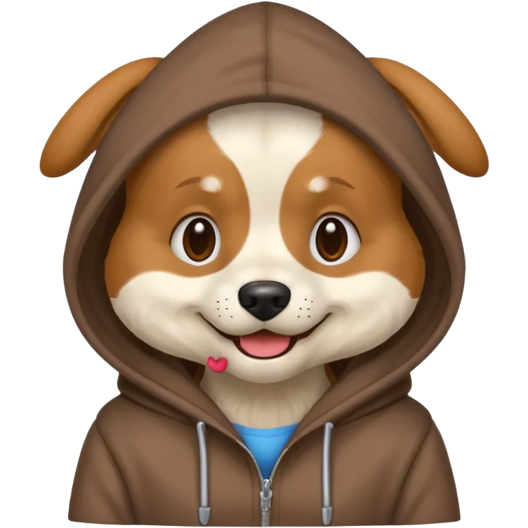 Dog wearing a hoodie emoji