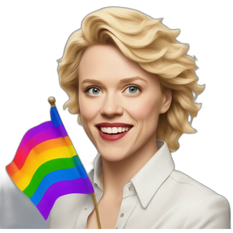 Kate McKinnon pull lgbt flag emoji