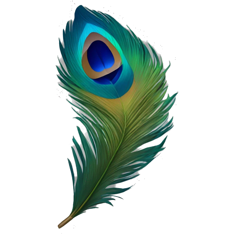 Peacock feather attached to 🪈 emoji