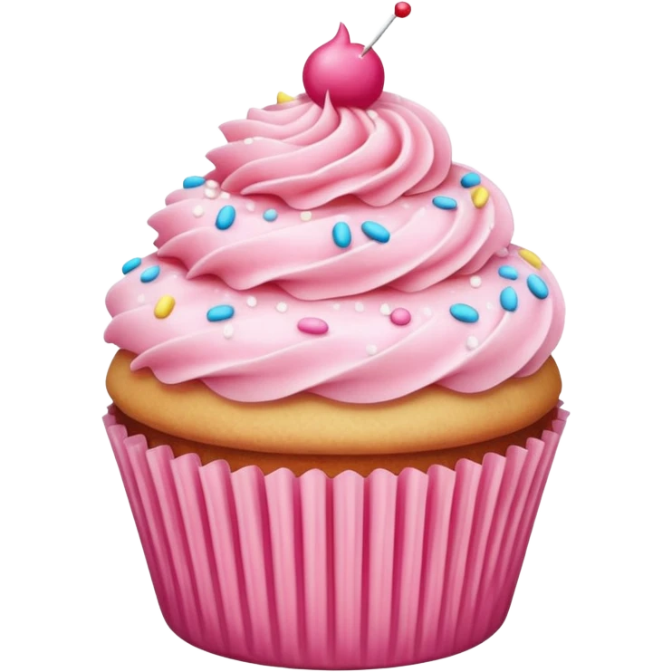 Cupcake with pink icing emoji