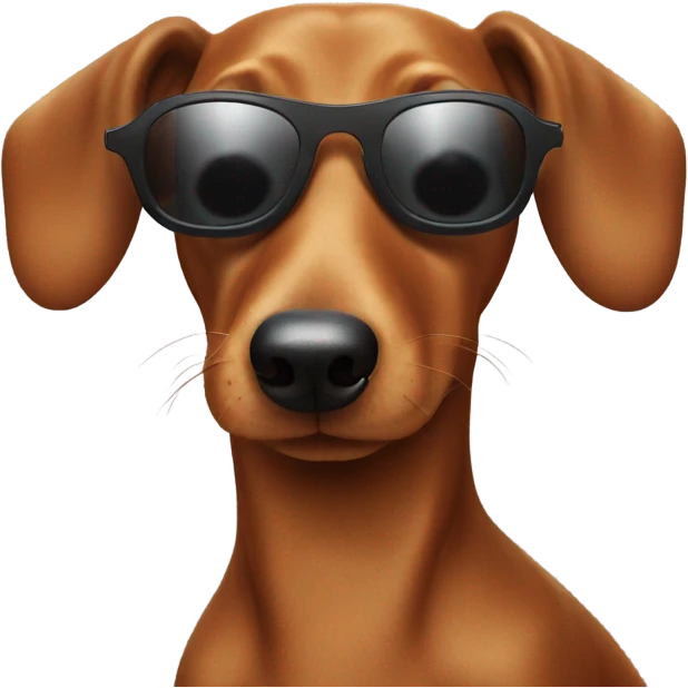 Sausage dog wearing sunglasses emoji