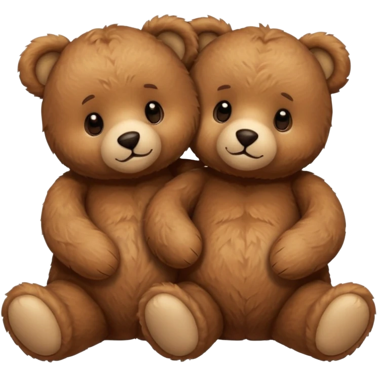 2 fluffy Teddy bears in love emoji