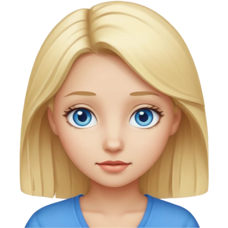 Blonde hair, blue eyes, girl emoji