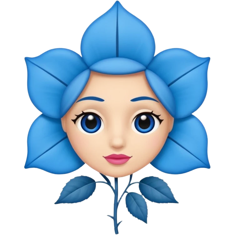 Crie uma rosa azul, com espinhos emoji