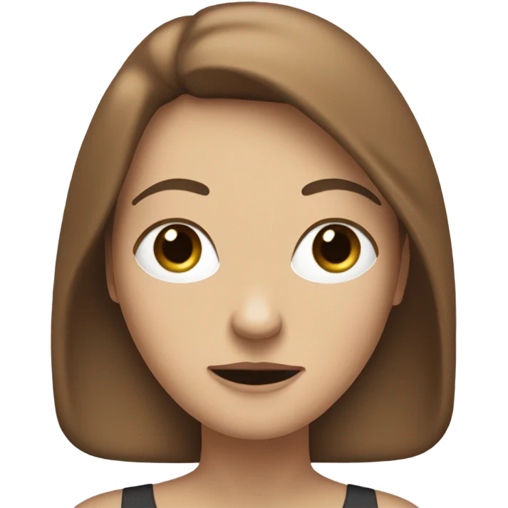 A white lady with brown hair and a speech bubble saying ‘I’m not that good at thinking’ emoji