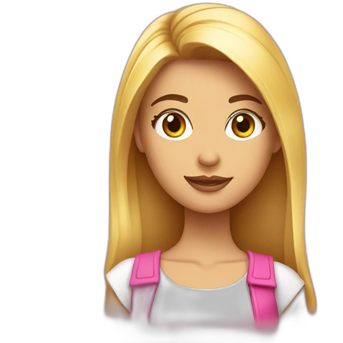 Una chica bonita con sastre rosado emoji