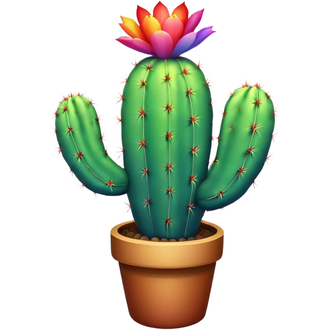 rainbow cactus with no spikes emoji