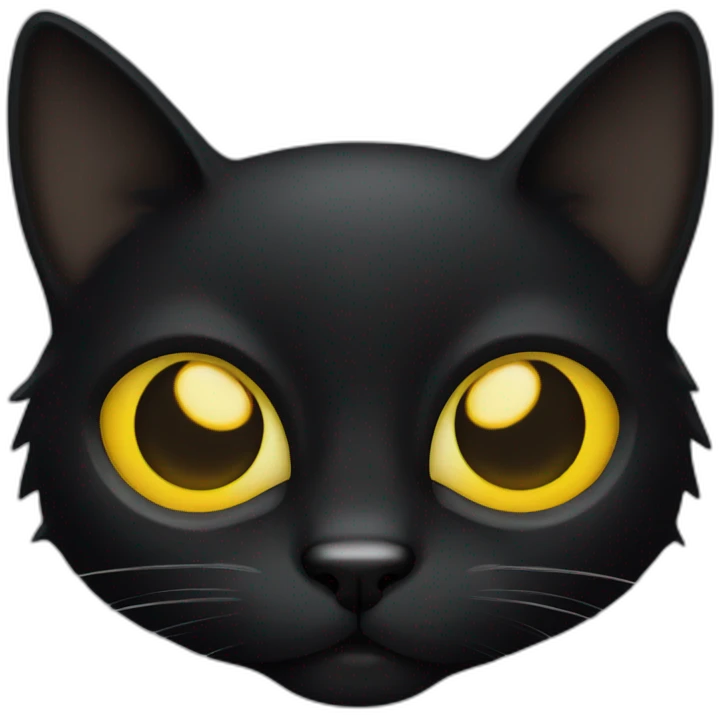 Black cat with yellow eyes emoji