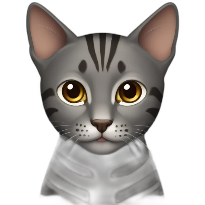 dark grey with brown stripes cat emoji