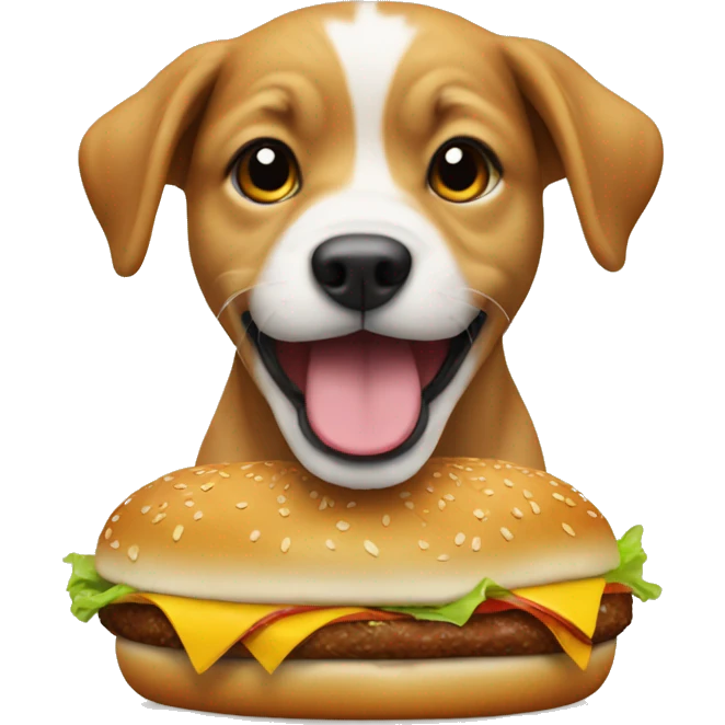 Puppy as a burger emoji