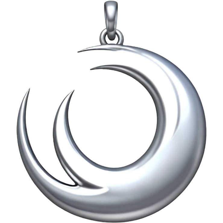 Moon charm – silver crescent moon emoji