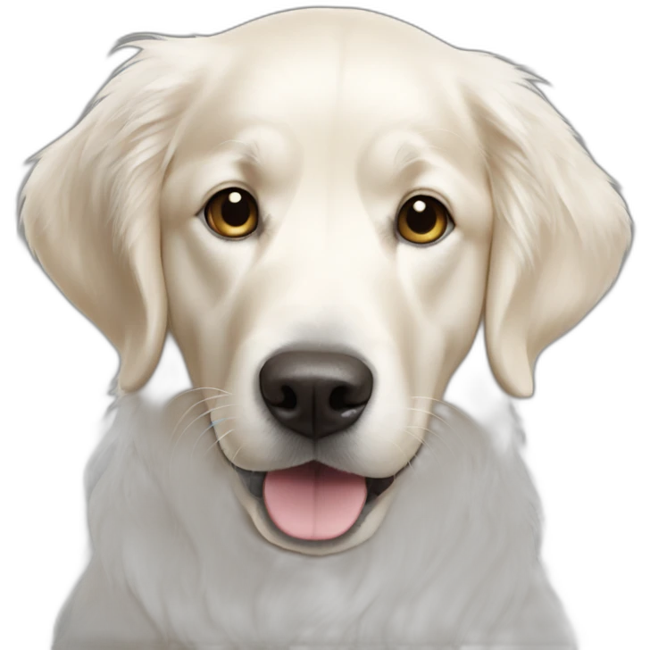 White golden retriever emoji