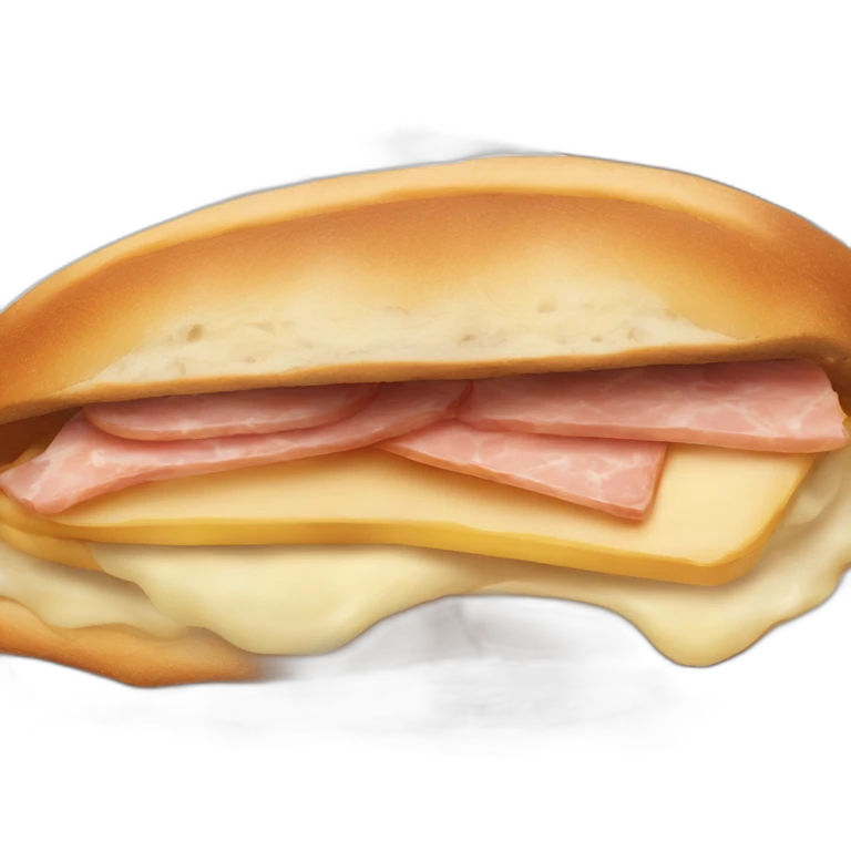 mortadella sandwich with melted provolone on a brioche bun emoji