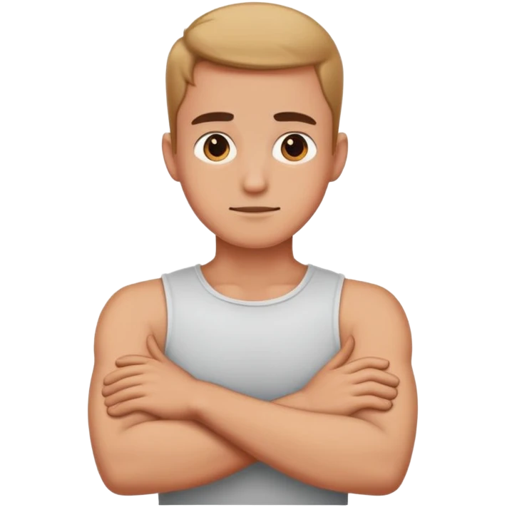 person having arms crossed on his neck emoji