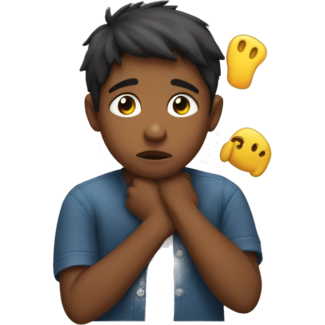 a boy holding ears sad and saying sorry make him hold his ears emoji