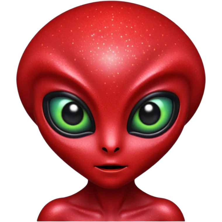 red glitter alien emoji