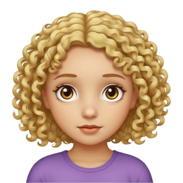Light skinned girl with curly short blond hair and hazel eyes emoji