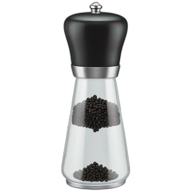 glass pepper mill with black pepper  emoji