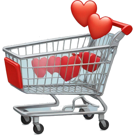 shopping cart with heart emoji