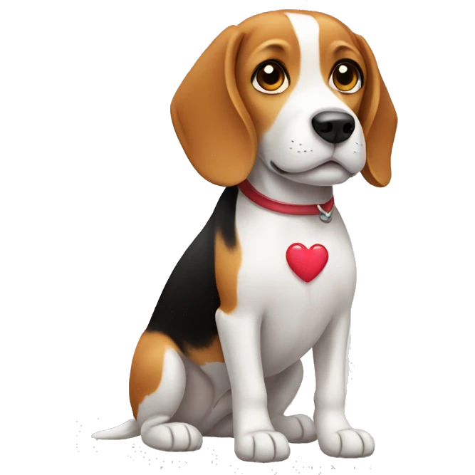 Beagle with heart  emoji