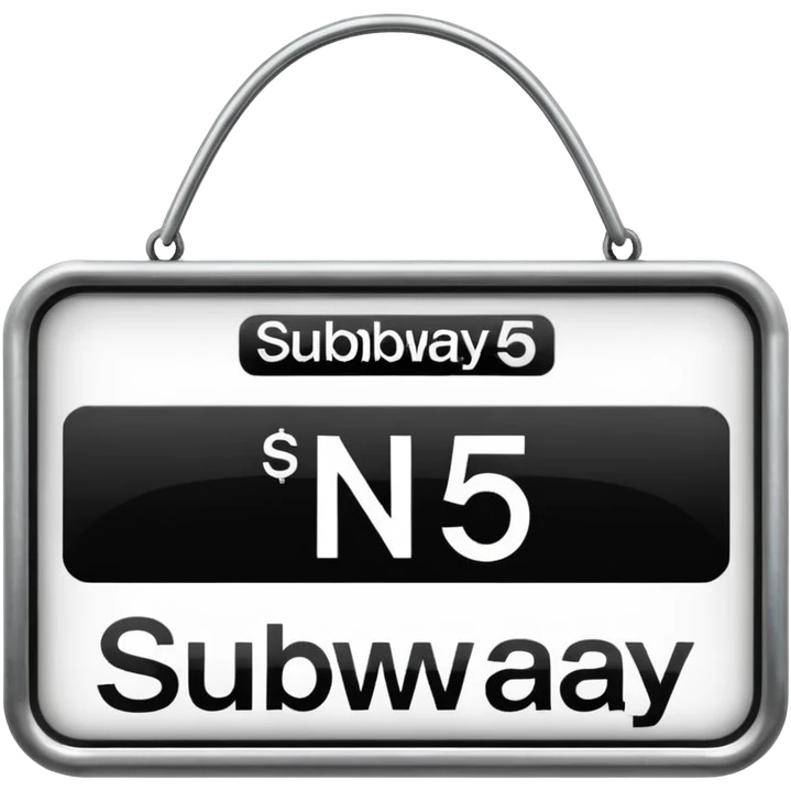 Platform NO.5 board , Subway Sign. emoji