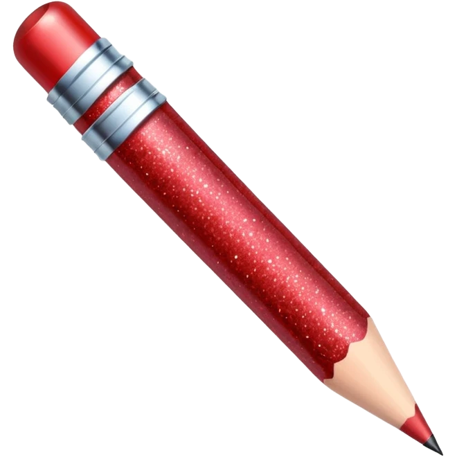 red glitter pencil emoji