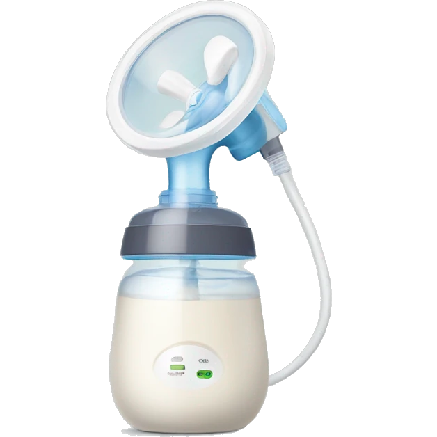 Portable round Breast pump with breast milk inside emoji
