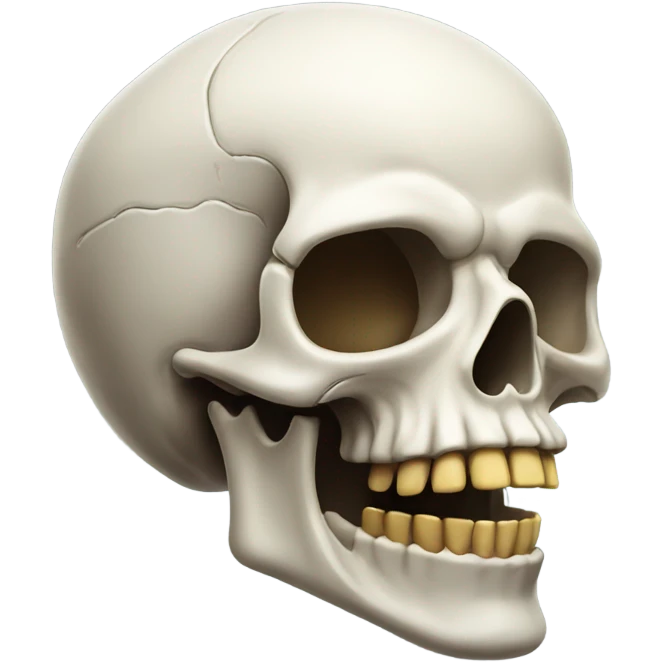 A very detailed skull with its mouth open emoji