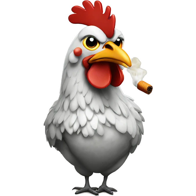 Chicken smoking a cigarette  emoji