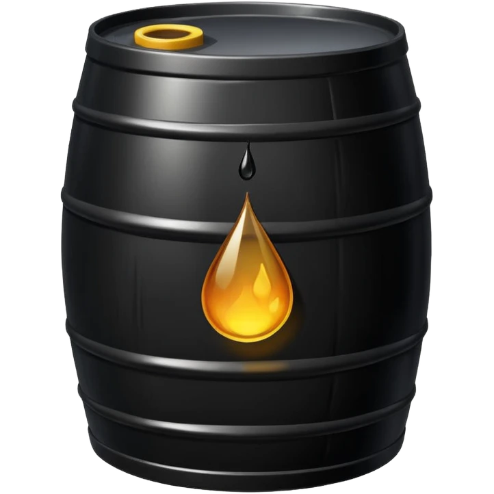 generate an ultra realistic black metal barrel without rust and with a black drop of oil on it emoji