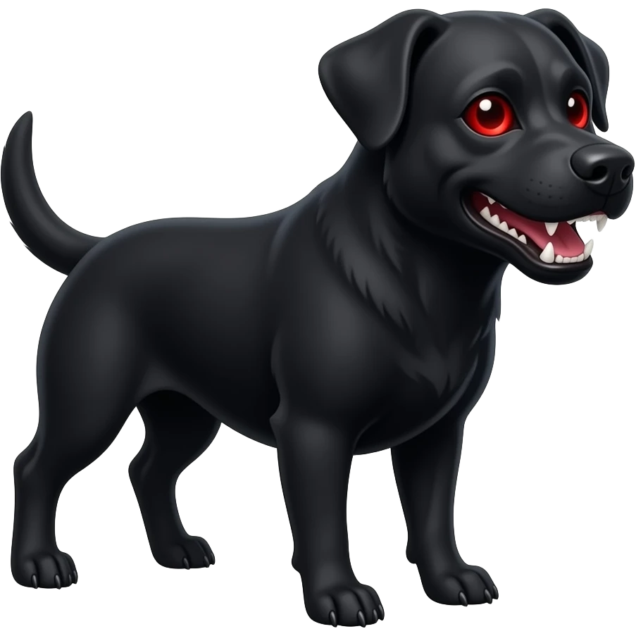 make a black evil dog emoji