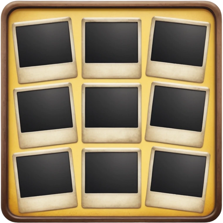 board with 8 polaroid photo emoji