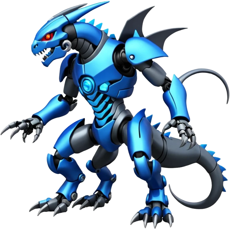 Cool Futuristic Cyber-Digimon-Fakemon-Duskull-Salandit-Guilmon-Wargreymon-Mecha-fusion (full body) emoji