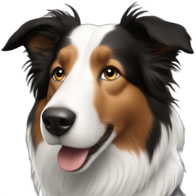 shelti border collie black white emoji